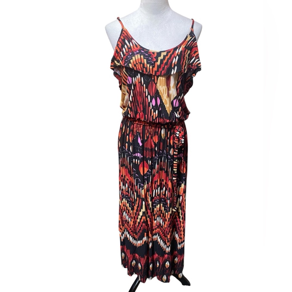 Lascana Vibrant Multicolor Cold Shoulder Maxi Dress